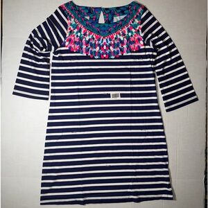 Lilly Pulitzer Navy and Pink Long Sleeve Dress